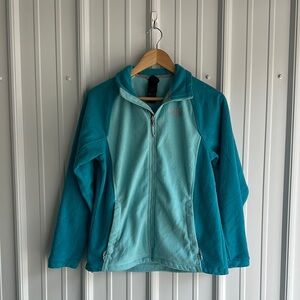 The North Face Women's Teal and Light Blue Sweater